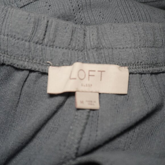 Loft Womens Dark Gray Pointelle Henley Pajama Top and Short Set Size Medium - Picture 7 of 7